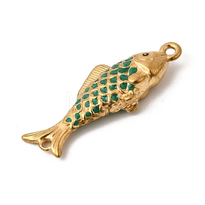 304 Stainless Steel Enamel Fish Connector Charms STAS-B128-55G-06-1
