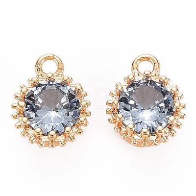 Brass Micro Pave Cubic Zirconia Charms KK-S356-772A-1