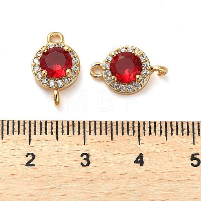 Brass Pave Cubic Zirconia Connector Charms KK-D093-09G-01-1