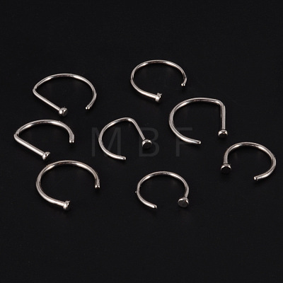 G23 Titanium D Shaped Clip on Nose Rings WGA60F5-07-1