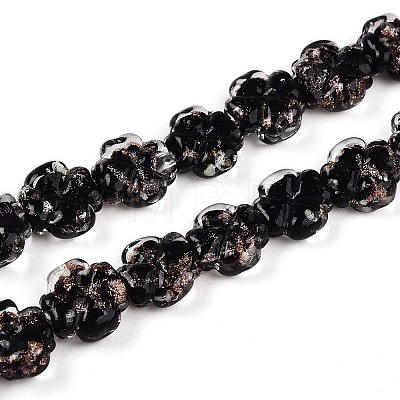 Luminous Handmade Gold Foil Glass Beads Strands FOIL-N029-01I-1