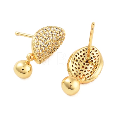 Rack Plating Round Brass Stud Earrings EJEW-N055-42G-RS-1