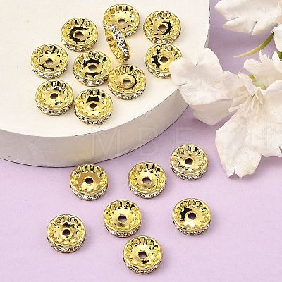 Brass Rhinestone Spacer Beads RB-A014-Z12mm-01G-1