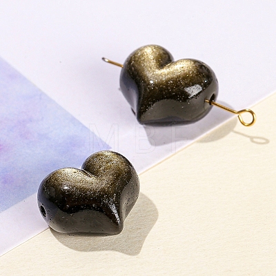 Natural Golden Sheen Obsidian Beads PW-WG54949-01-1