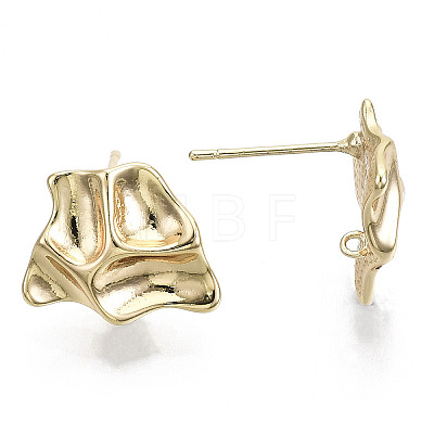 Brass Stud Earring Findings KK-N232-116-NF-1