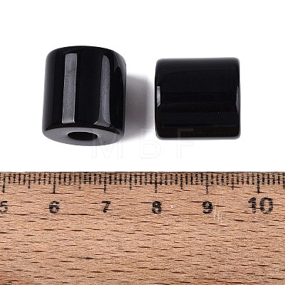 Natural Black Agate European Beads G-P520-05A-1