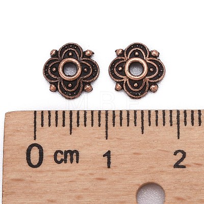 4-Petal Tibetan Style Alloy Flower Bead Caps LS-X-TIBE-S222-R-NR-1
