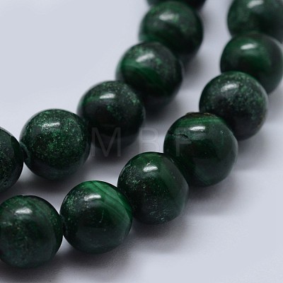 Natural Malachite Beads Strands G-F571-27B2-8mm-1