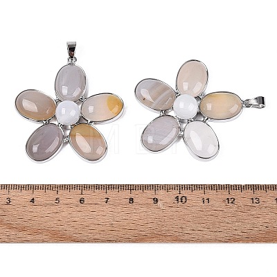 Natural Agate Big Pendants G-Q494-25P-02-1
