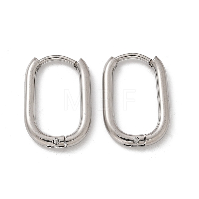 Non-Tarnish 304 Stainless Steel Oval Hoop Earrings X-EJEW-M218-02A-P-1