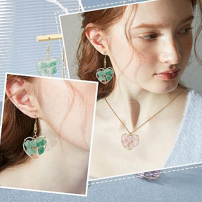 6Pcs 3 Styles Chakra Natural Gmestone Copper Wire Big Pendants FIND-FH0004-66-1