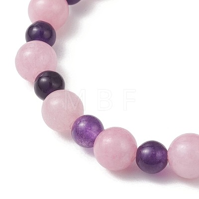 3Pcs Natural Quartz & Rose Quartz Beads Stretch Bracelet for Women BJEW-JB13153-1