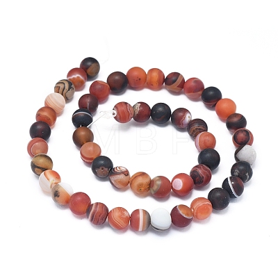 Natural Banded Agate/Striped Agate Beads Strands X-G-D0005-30-8mm-1