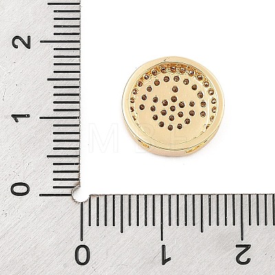 Brass Micro Pave Cubic Zirconia Slide Charms ZIRC-I068-28G-1