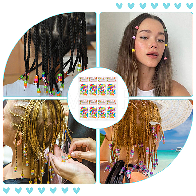 Rondelle Plastic Beads & Plastic Topsy Tail Hair Styling Braiding Tools DIY-WH0011-44A-1