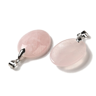 Natural Rose Quartz Pendants G-Z055-03P-12-1