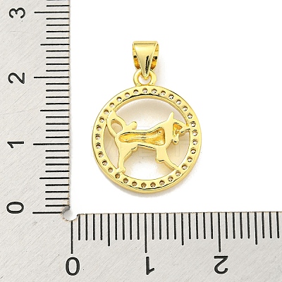 Brass Micro Pave Cubic Zirconia Pendants KK-K354-03G-09-1