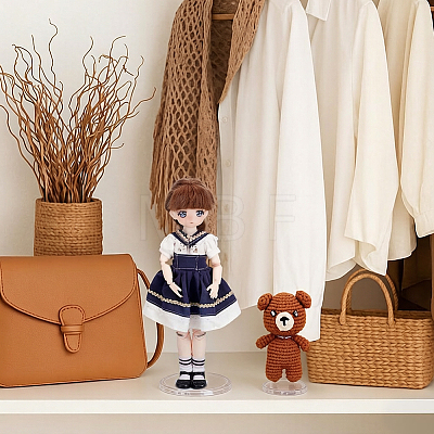 Mini Plastic & Metal Doll Display Stand AJEW-WH0696-631B-1