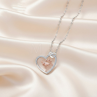 Brass Micro Pave Clear Cubic Zirconia Pendant Necklaces FS-WGB309C-01-1
