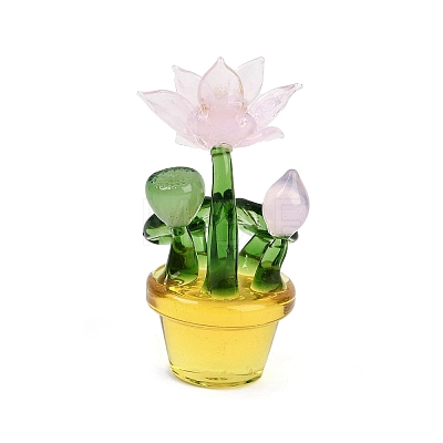 Handmade Lampwork Potted Plant Display Decoration LAMP-Q005-09A-1