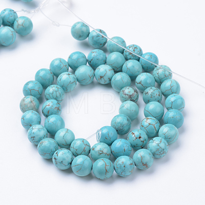 Synthetic Green Turquoise Beads Strands G-T055-6mm-12-1-1