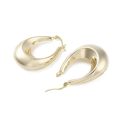 Brass Hoop Earrings EJEW-B046-06G-1