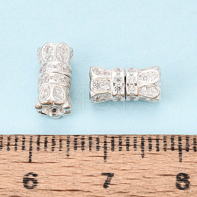 925 Sterling Silver & Clear Cubic Zirconia Screw Clasps STER-T008-78S-1