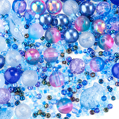 1Bag Mixed Styles Glass Beads GLAA-TADJ0001-10I-1