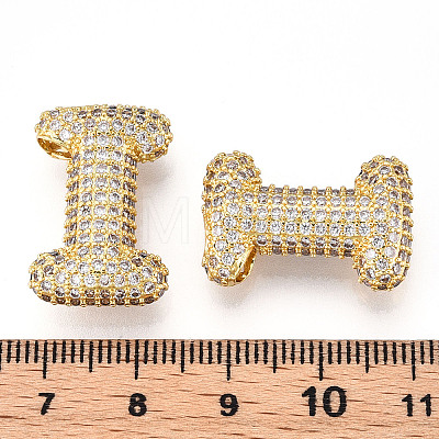 Brass Micro Pave Cubic Zirconia Pendants KK-N254-06G-I-1