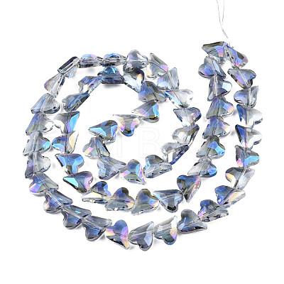 Electroplate Transparent Glass Beads Strands EGLA-N002-44-10-1
