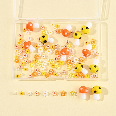 156Pcs 10 Styles Handmade Millefiori Glass Beads LAMP-FS0001-32-1