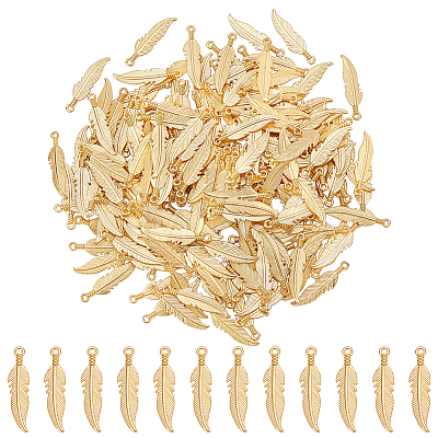 200Pcs Tibetan Style Alloy Pendants FEAT-UN0001-01G-1