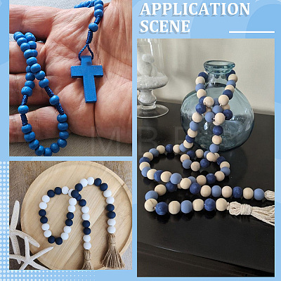 600Pcs 5 Colors Dyed Natural Wood Beads WOOD-SC0002-39-1