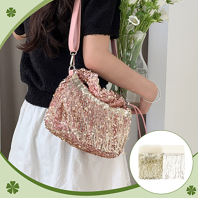 Polyester Fringe Lace Trim DIY-WH0671-008A-1