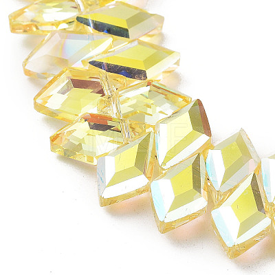 Electroplate Rhombus Glass Beads Strands EGLA-A036-12A-FP01-1