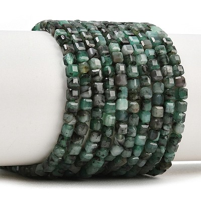 Natural Emerald Beads Strands G-B175-C04-3x3mm-1