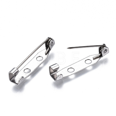 201 Stainless Steel Brooch Pin Back Safety Catch Bar Pins STAS-S117-021C-1