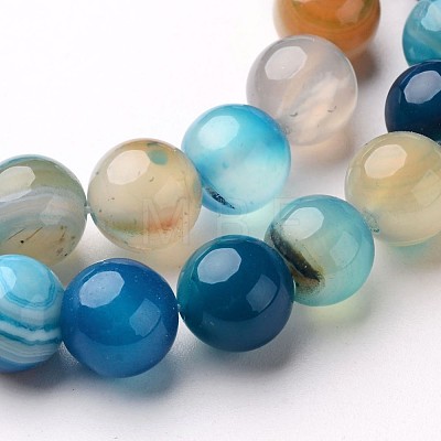 Natural Striped Agate/Banded Agate Beads Strands X-G-D845-01E-10mm-1