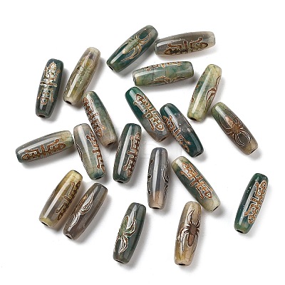 Tibetan Style dZi Beads TDZI-E004-34-1