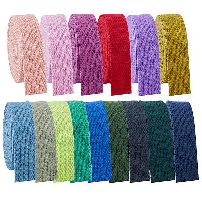 15Rolls 15 Colors Polycotton Ribbon OCOR-PH0036-35-1