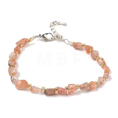 Natural Sunstone Beads Bracelets for Women BJEW-H623-02S-06-1