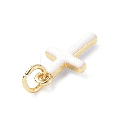 Real 18K Gold Plated Eco-Friendly Rack Plating Brass Enamel Pendants KK-F845-40G-07-1