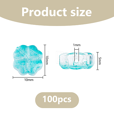 100Pcs Transparent Spray Painted Glass Beads GLAA-DC0001-61A-1
