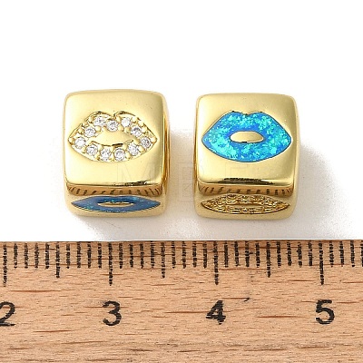 Rack Plating Brass Micro Pave Cubic Zirconia Beads KK-P268-01G-08-1