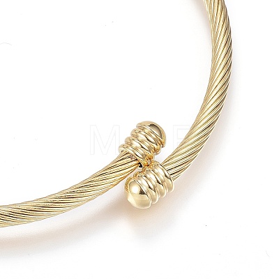 316 Surgical Stainless Steel Torque Bangles X-BJEW-D437-A37-G-1