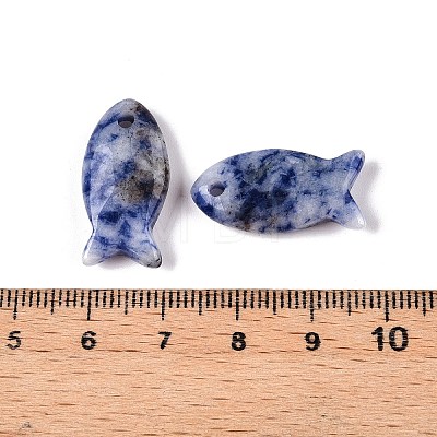 Natural Blue Spot Jasper Pendants G-N342-106F-1