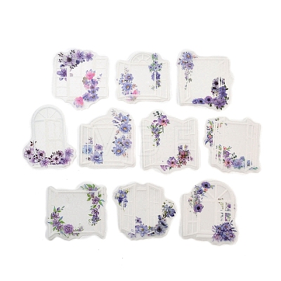 Window & Flower Paper Stickers Set DIY-G120-02D-1