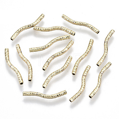 Brass Curved Tube Beads X-KK-R112-034A-NF-1