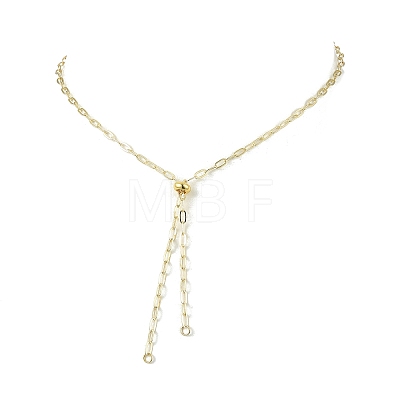 3MM Brass Paperclip Chain Slider Necklace Making AJEW-JB01600-1