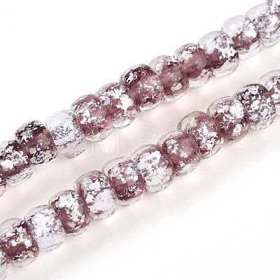 Luminous Handmade Silver Foil Glass Beads Strands FOIL-N029-02B-04-1